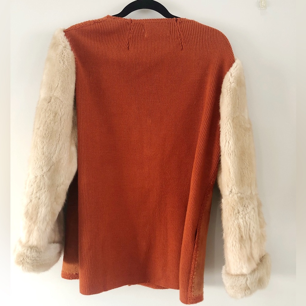 Rare 70s Vintage Boho Plus size Suede Crochet Fur Jacket - Picture 12 of 17